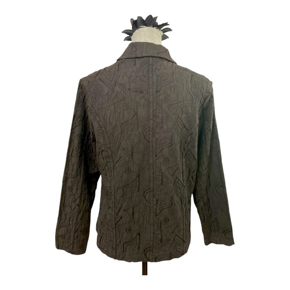 Kaktus Womens Long Sleeve Button Down Swirl Jacket Mirror Image Black Sz M - Picture 3 of 10